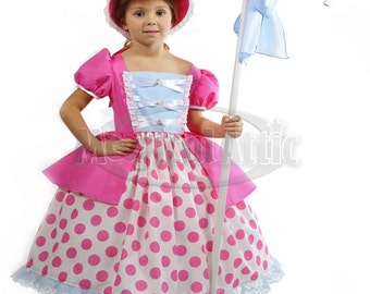 Custom Boutique Toy Story Inspired BO PEEP Girls Costume Dress Set