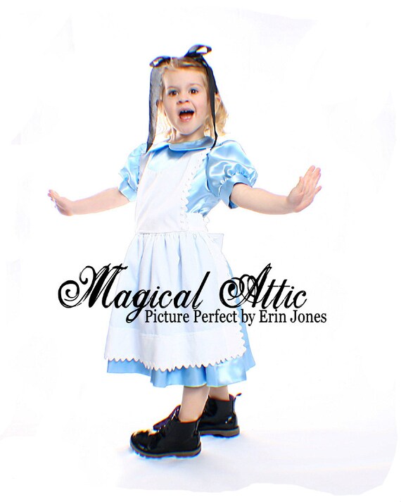 Custom Boutique Alice in Wonderland Girl Size Costume Dress Set