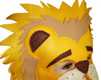 Children's Safari Animal LION Felt Mask