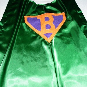 Children's Custom Made Handmade Superhero Personalized Initial Kids Cape for Boys and Girls image 2