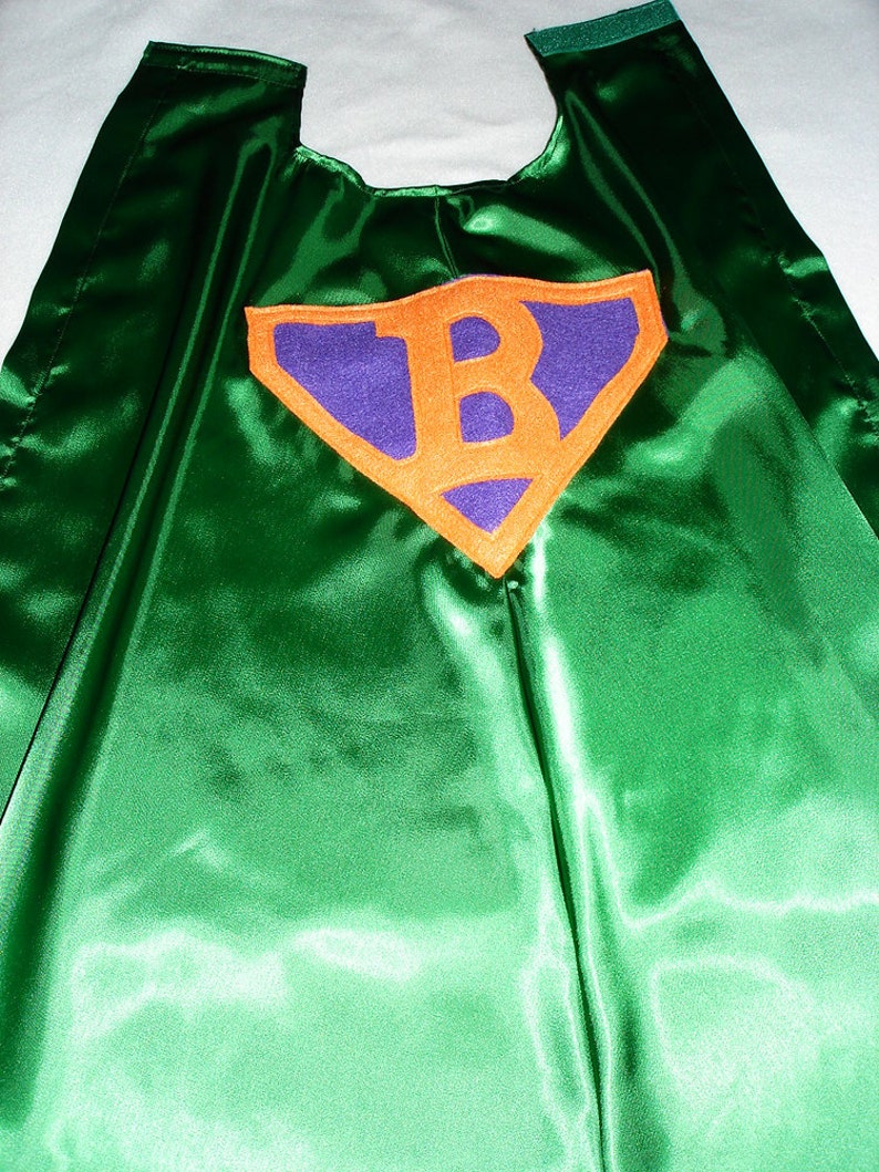 Children's Custom Made Handmade Superhero Personalized Initial Kids Cape for Boys and Girls image 2