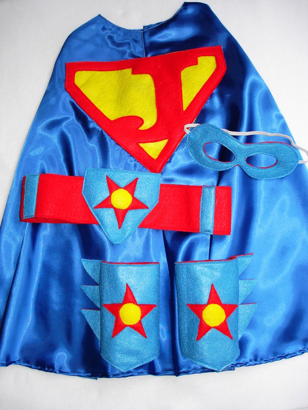 Ultimate Superhero Costume Kit for Kids - Blue Cape Mask Belt Set for Boys Ages 3-8 main image 1