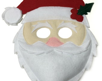 Handmade Soft SANTA CLAUS Christmas Felt Mask