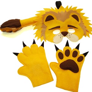 Children&#39;s Safari Animal LION Felt Costume Set