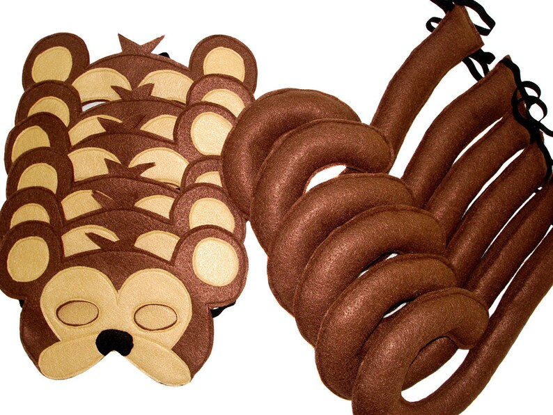 Children/'s Safari Animal MONKEY Felt Mask and Tail Set