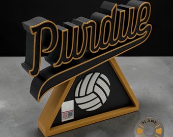 Purdue Officially Licensed Purdue Sports Script Stand (6.75 length x 5.75 height x 1.2 depth inches)