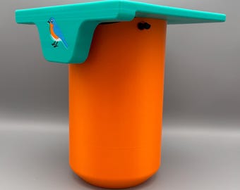 Eastern Blue Bird House (8 x 7 x 7 inches) - 1/2 inch diameter Shepherds Hook not included (requires the hook to be removed)