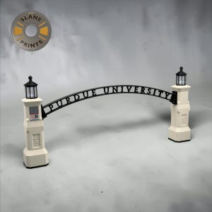 Officially Licensed Purdue University Arch with illuminated LED lamps (14.5 length x 6.5 height x 1.75 depth inches) - 9v batteries included