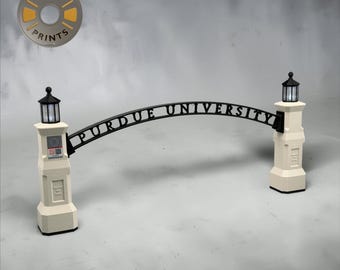 Officially Licensed Purdue University Arch with illuminated LED lamps (14.5 length x 6.5 height x 1.75 depth inches) - 9v batteries included