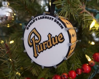 Officially Licensed Purdue University World's Largest Bass Drum Christmas Ornament or Desk Decoration