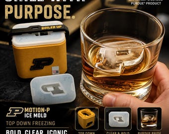 Officially Licensed PURDUE BoilerUP Motion-P Ice Mold (5.5 Length x 5.0 Height x 3.5 Depth inches).  Includes laminated instructions.