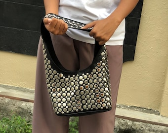 Studded Bag Small Size black colour