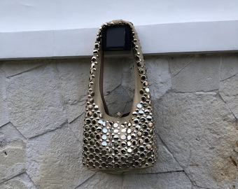 Studded Bag Beige Small Size, Gifts for Chritmas
