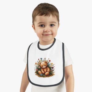 Baby Bib with Cute Teddy Bear - Feeding Accessory and Gift Idea