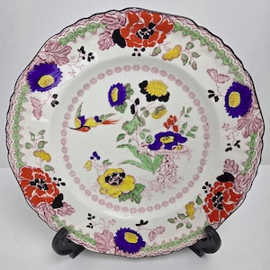 Musthave Mason’s Persiana Ironstone Plate 26 cm – Hand Painted Floral & Bird Pattern