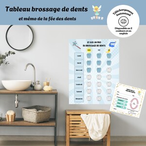 Tooth brushing chart and tooth fairy memo