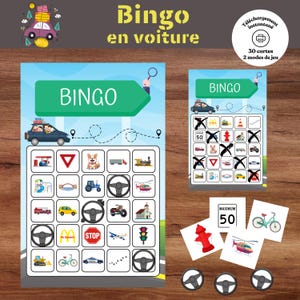 Jeu de bingo à imprimer : en voiture