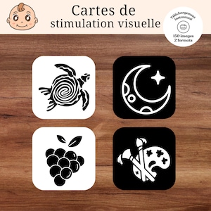 Cartes de stimulation visuelle à imprimer, 0-3 mois