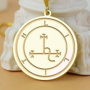 Lilith Sigil Medallion Necklace: Solid Gold or Sterling Silver, Demonic Charm