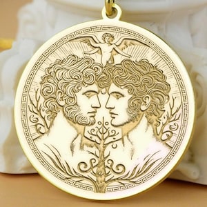 LGBTQ + Pride Anhänger - Zwei männliche Liebende, Tarot Anhänger - Sterling Silber, Vermeil Gold - LGBTQ+ Schmuck