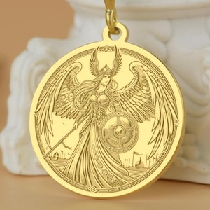 Valkyrie Warrior Pendant: Engraved Norse Mythology Jewelry, Sterling Silver
