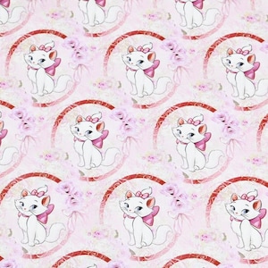 The Aristocats Fabric Marie Cat Fabric 100% Cotton Cartoon Fabric By The Half Yard