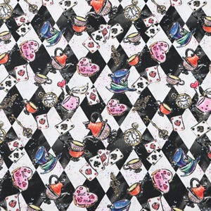 Alice in Wonderland Fabric 100% Cotton Cartoon Fabric By The Half Yard