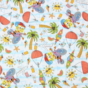 SpongeBob SquarePants Fabric 100% Cotton Cartoon Fabric By The Half Yard