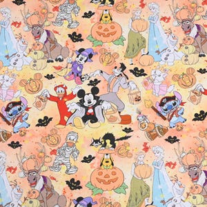 Halloween Classic Cartoon Characters Fabric Disney Characters Fabric 100% Cotton Cartoon Fabric By The Half Yard