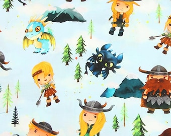 How to Train Your Dragon Fabric Classic Character Fabric 100% Cotton Cartoon Fabric By The Half Yard