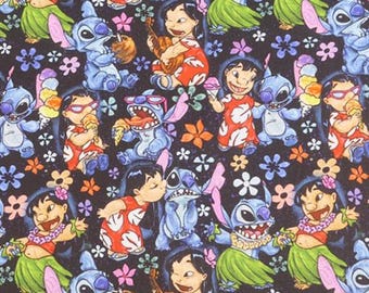 Lilo & Stitch Fabric Classic Character Fabric 100% Cotton Cartoon Fabric By The Half Yard