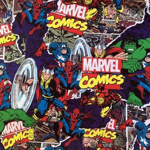 Marvel Comics Fabric Superhero Fabric 100% Cotton Cartoon Fabric By The Half Yard