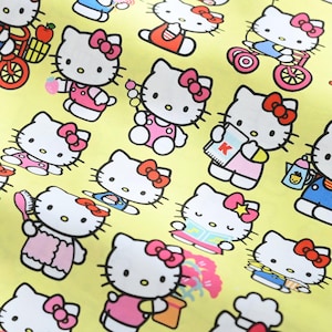 Hello Kitty Fabric Kitten Fabric 100% Cotton Cartoon Fabric By The Half Yard