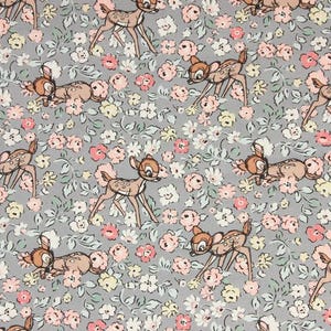 Disney Bambi Fabric Classic Character Fabric 100% Cotton Cartoon Fabric By The Half Yard