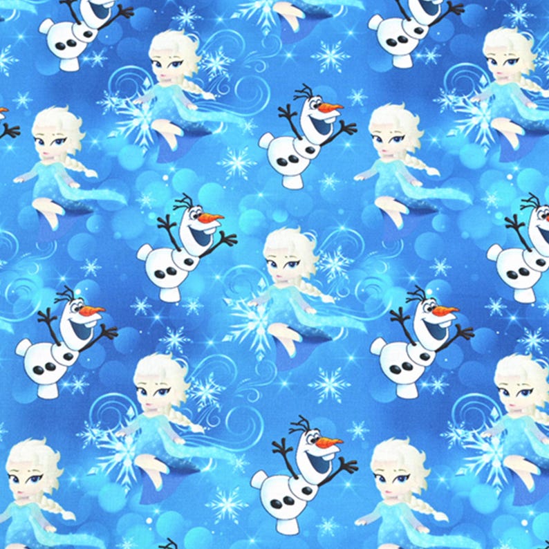 Elsa Repeating Pattern Disney Frozen Fabric Elsa Anna Princess Fabric 100% Cotton Cartoon ...