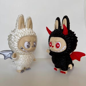 3D Printed Labubu Figure – Custom Art Toy, Kawaii Devil Bunny, Spooky