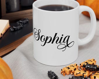 Personalized Mug, Name Coffee Mug, Custom Name Mug, Christmas Gift, Customized Anniversary Gift for Her, Engraved Home Gift, 11 fl oz Mug,