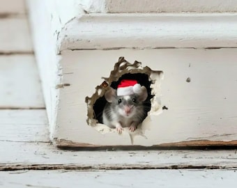 Mouse Hole Decal, Mouse Wall Sticker, Mouse Sticker, Cute Mouse Decor, Mice Home Decor Sticker, Room Decor Sticker