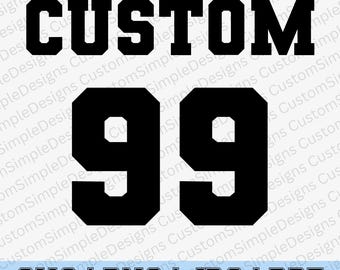 Custom Jersey Name SVG, Personalized Sport and Number Design JPG for Shirt, Mug, Digital Download, Soccer Player Name and Number PNG