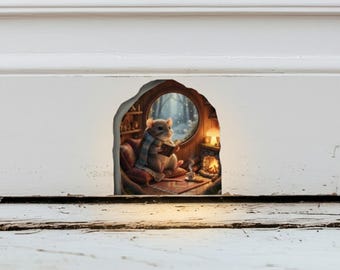 Mouse Hole Decal Sticker For Wall, Mouse Vinyl Sticker, Room Decor Sticker, Baseboard Mouse Hole Sticker, Nursery Mouse Wall Decal Decor