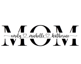 Personalized Mom PNG With Kids Names, Mama Name Svg, For Shirts Png, Custom Gift For Mom Gifts, Mothers Day Gift For Mom, Digital Download