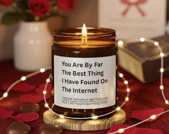 You Are By Far The Best Thing I've Found On The Internet Scented Candle, Coconut Apricot Wax, Gift for Girlfriend Boyfriend, Valentine's Day
