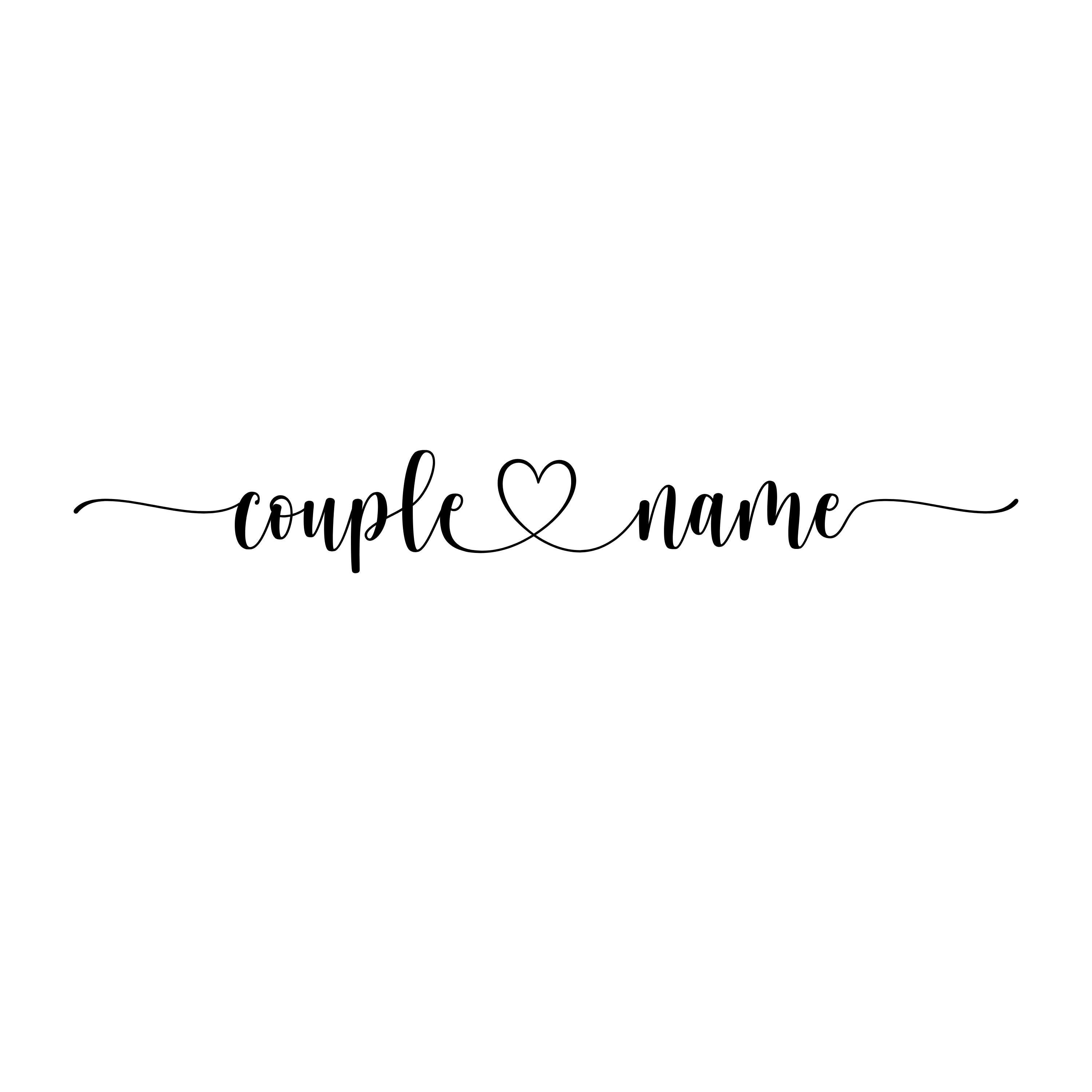 Custom Names SVG, Custom Couple Name SVG, Couple Names With Heart SVG, Custom Names With Heart png, Custom Name Printable Cut File