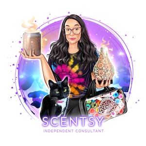 Scentsy consultant logo, Scentsy, Scentsy cartoon logo, Scented Wax Melts Logo Design, Portrait logo, Custom logo,Wax boss, Avatar logo
