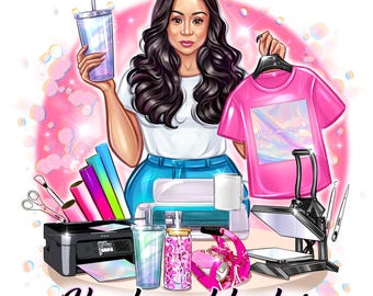 Custom Cartoon Logo | Crafter Avatar | T-shirt Designer Cricut | Hand Crafter
