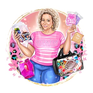 Duft-Berater-Logo, Scentsy, Cartoon-Logo, Scentsy Wachs Melts Logo-Design, Portrait-Logo, Individuelles Logo, Wachs-Boss, Avatar-Logo