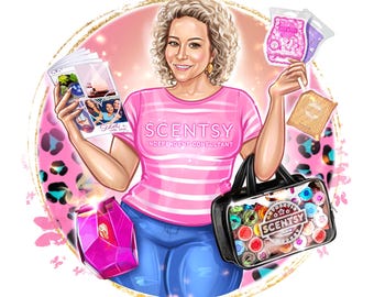 Custom Cartoon Logo for Scentsy Consultant | Scented Wax Melts Logo Design