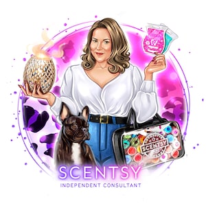 Duft-Berater-Logo, Scentsy, Cartoon-Logo, Scentsy Wachs Melts Logo-Design, Portrait-Logo, Individuelles Logo, Wachs-Boss, Avatar-Logo