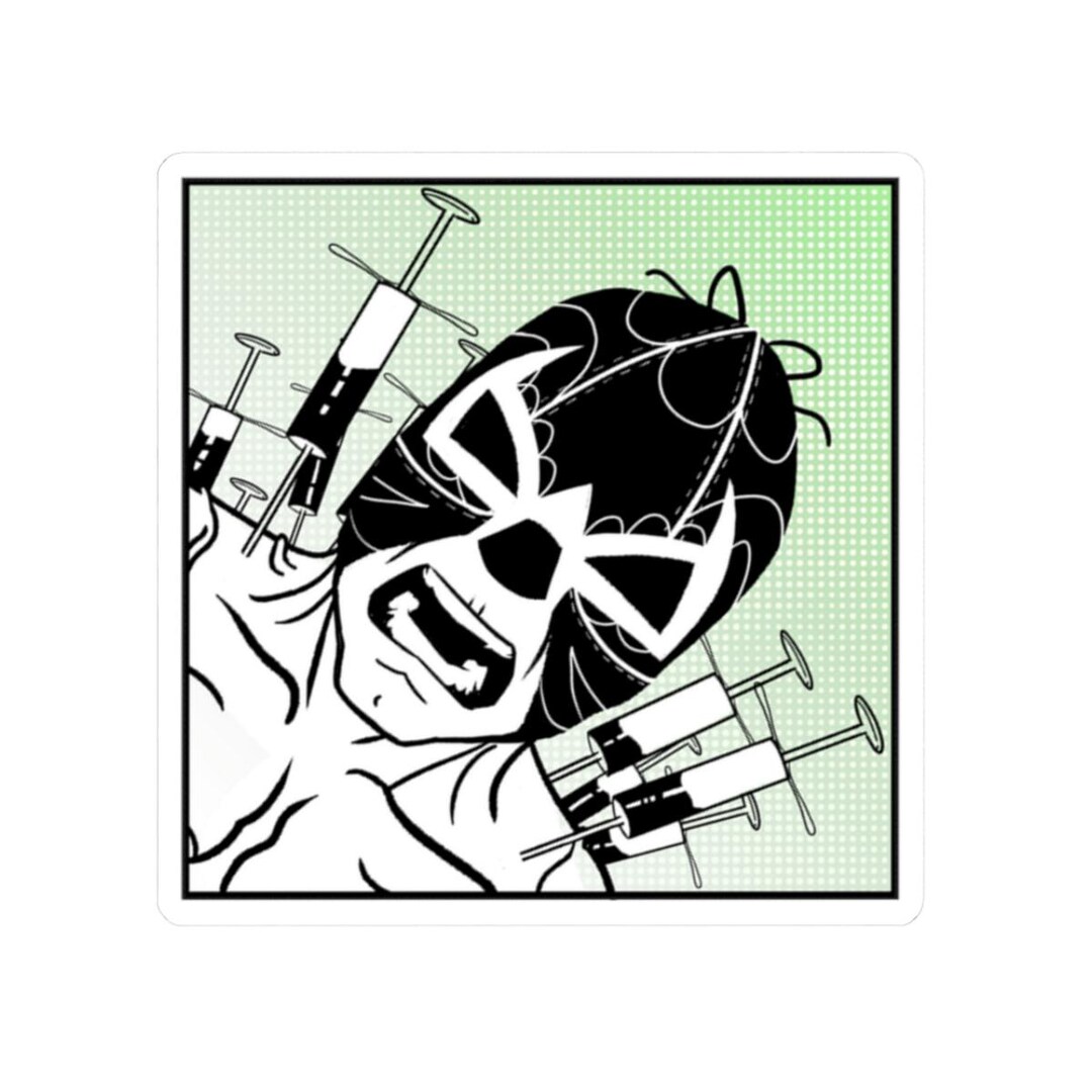 Retro Stickers, 80s Wrestler Comic Villain Bane Design, Laptop Decals ...