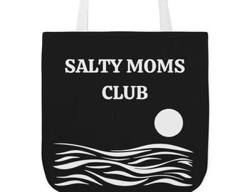 Salty Moms Club Tragetasche, Strandurlaub Tragetasche, Geschenk für Mütter, umweltfreundliche Einkaufstasche, Sommertasche